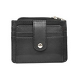 Dawson Card Organizer Wallet w/ Zippered Pocket - Black